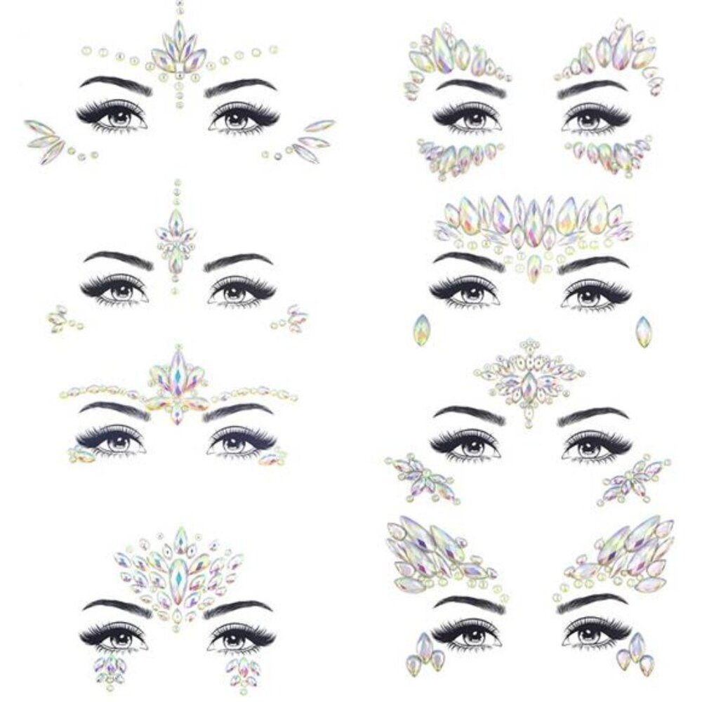 Noctilucent Face Gems Luminous makeup Temporary Tattoo Stickers Acrylic Crystal